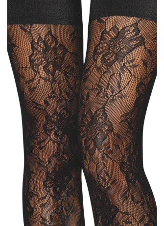 Bas autofixant fantaisie noir - DG0543BLK